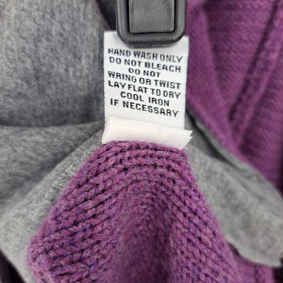 Habitat Shawl Collar Cardigan One Button Pockets Purple Gray Women's Size Small - Picture 6 of 6